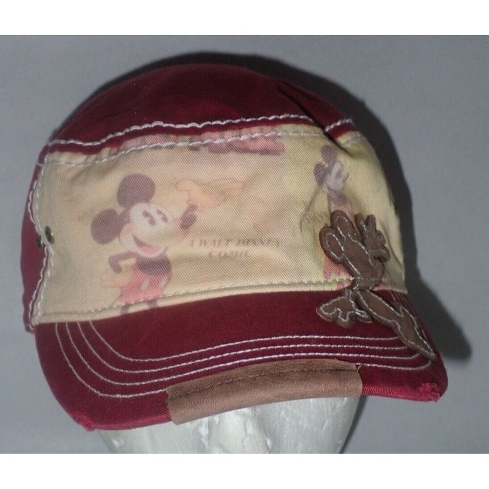Walt Disney World Womens‎ Distressed Mickey Mouse Cap Red Yellow Embroidered